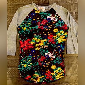 LuLaRoe Randy Raglan Multicolor w/ Gray